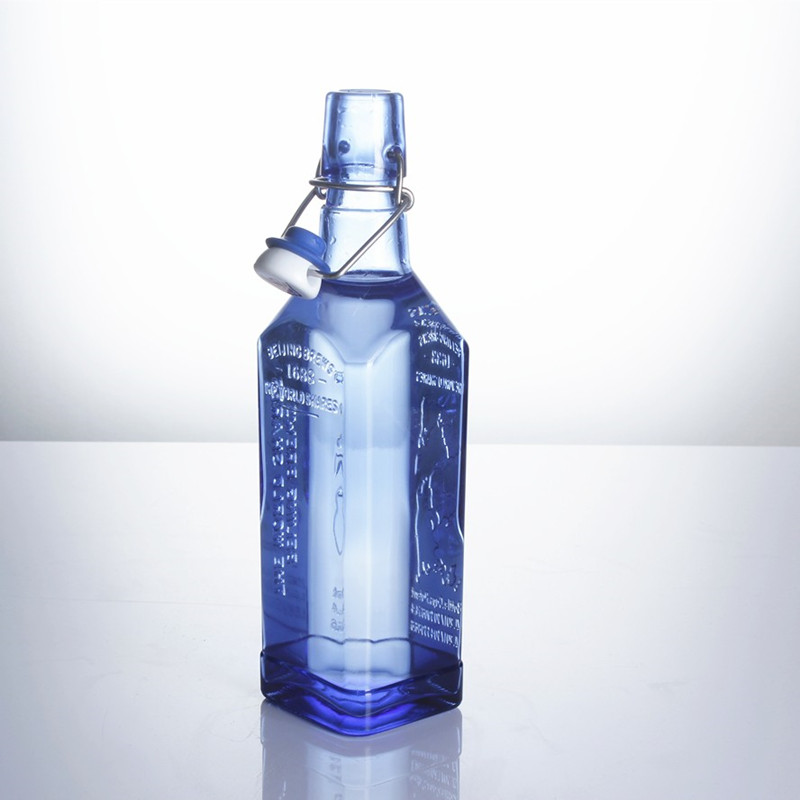 1,87 500ML 160Z klar blå suure spiritusflaske