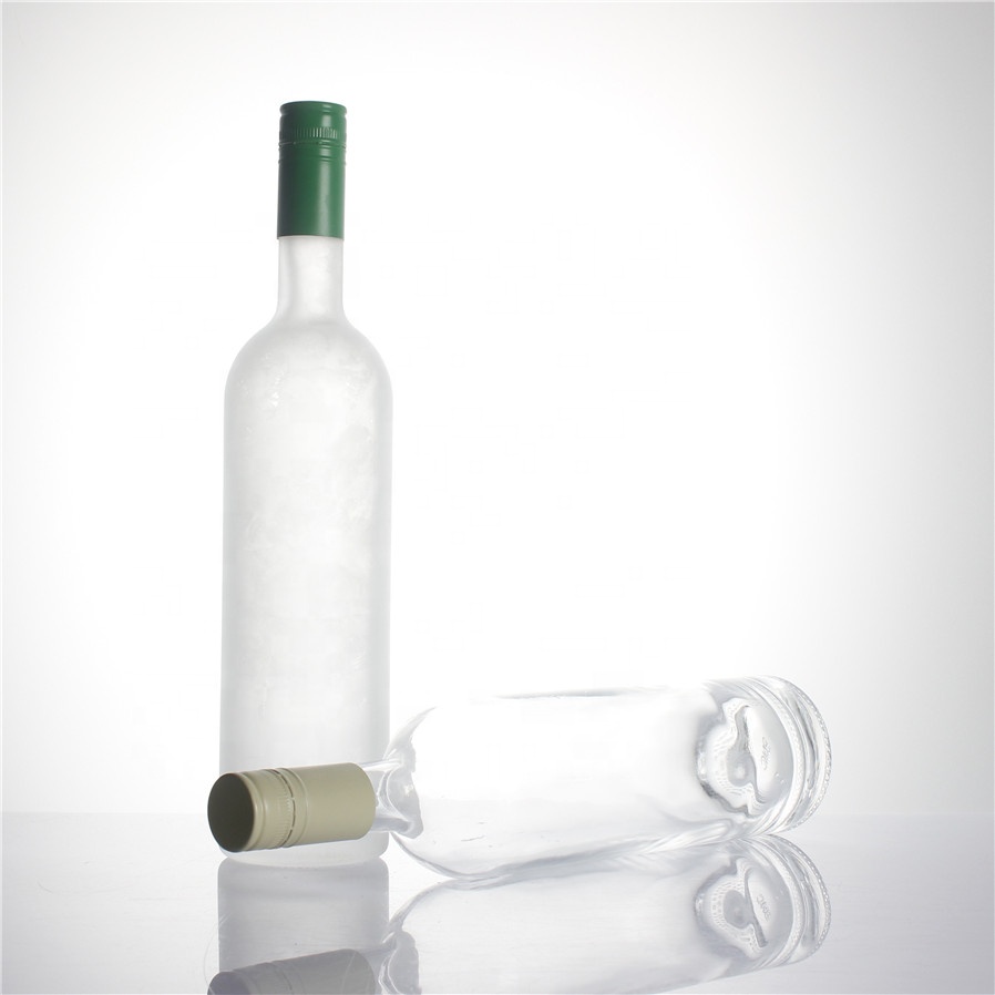 700 ml 750 ml przezroczysta, przezroczysta szklana butelka spirytusowa z zakrętką